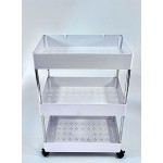 PLASTIC 3 TIER STORAGE CART WITH WHEELS