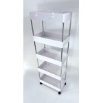 AT2175 PLASTIC 5 TIER STORAGE CART WITH WHEELS