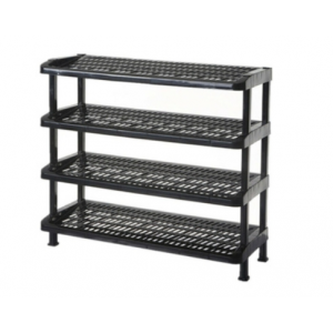 AT4458/B Plastic 4 Tiers Shoe Rack In Black