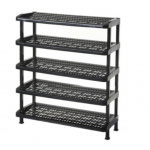 AT4459 Plastic 5 Tiers Shoe Rack In Black